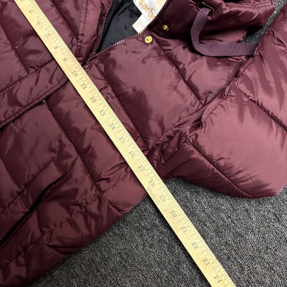 Barbour Weatheram Longline Quilted Puffer Coat Purple Wine SIZE 4 US Women - Picture 9 of 12